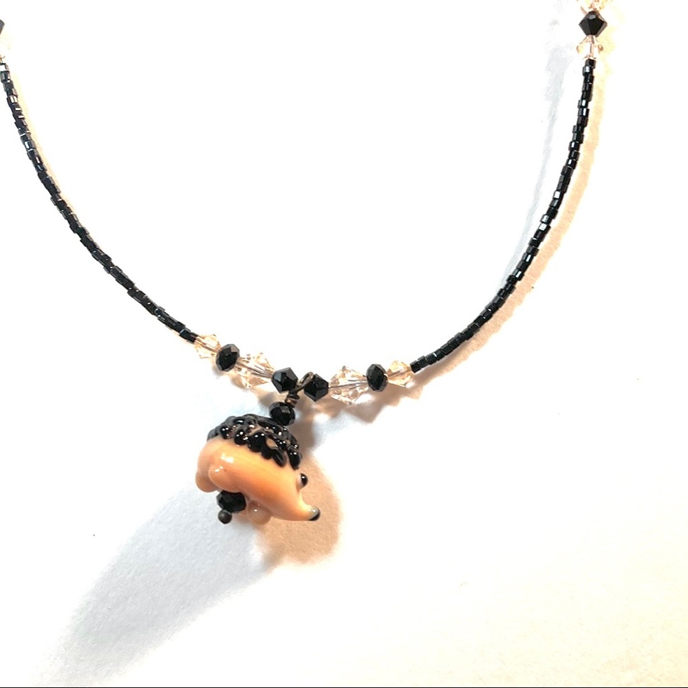Handmade Little Hedge Hedgehog Necklace